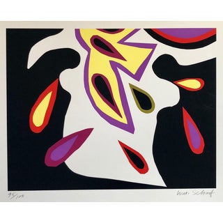 William Scharf, Bright Vibrant Pop Art Silkscreen Lithograph Print NYC Abstract Expressionist, c.1970 For Sale