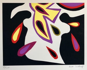 William Scharf, Bright Vibrant Pop Art Silkscreen Lithograph Print NYC Abstract Expressionist, c.1970