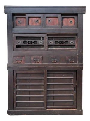 Japanese Mizuya Tansu Kitchen Chest, 1890-1920
