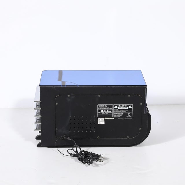 Art Deco Style Crosley Cr38 Sleigh Radio in Blue Glass & Chrome For Sale - Image 10 of 14
