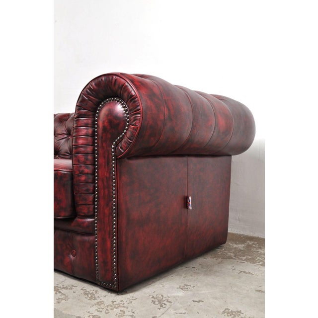 Maroon Vintage Chesterfield 3-Seater Sofa, 1970s For Sale - Image 8 of 14