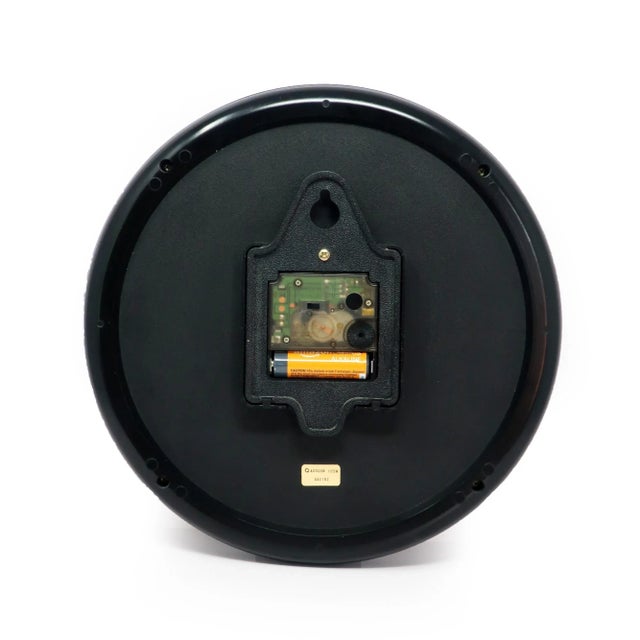 1980s 1980s Black Postmodern Wall Clock by Citizen For Sale - Image 5 of 5