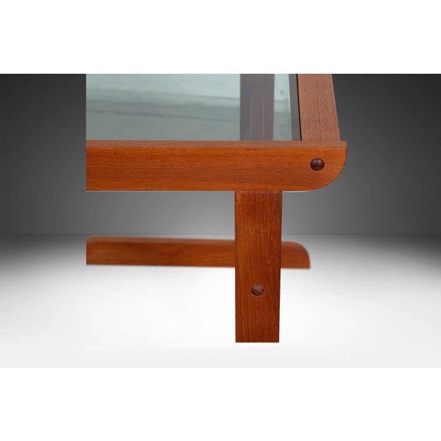 1970s Danish Mid Century Teak Glass Top Nesting Tables - Set of 3 For Sale - Image 11 of 11
