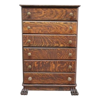 Edison Quarter Sawn Oak 6 Drawer Cylinder Cabinet & 43 Cylinders C1890, Attributed For Sale
