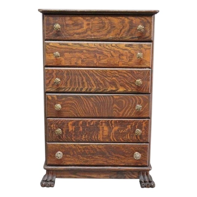 Edison Quarter Sawn Oak 6 Drawer Cylinder Cabinet & 43 Cylinders C1890, Attributed For Sale