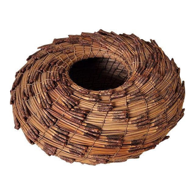 1980s Torrey Pine Needle Basket by Fran Kraynek Prince & Neil Prince For Sale