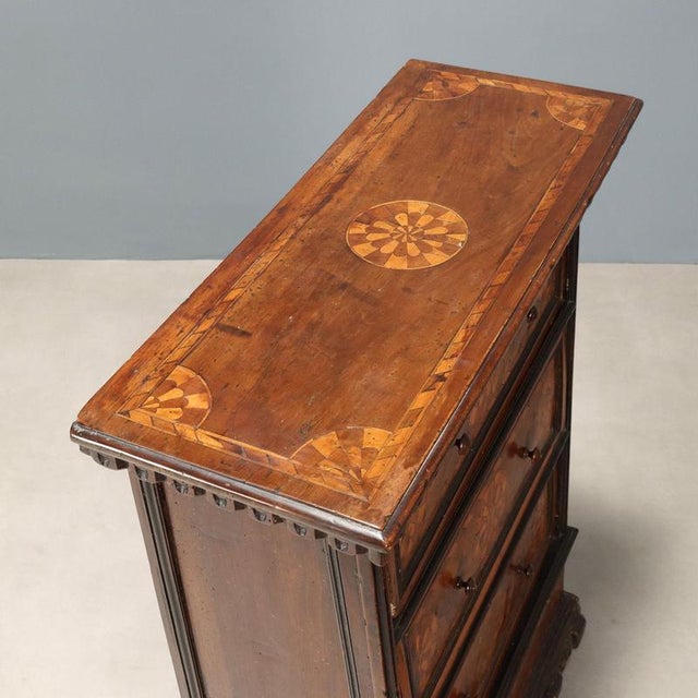 Wood Baroque Walnut Bedside Table For Sale - Image 7 of 10