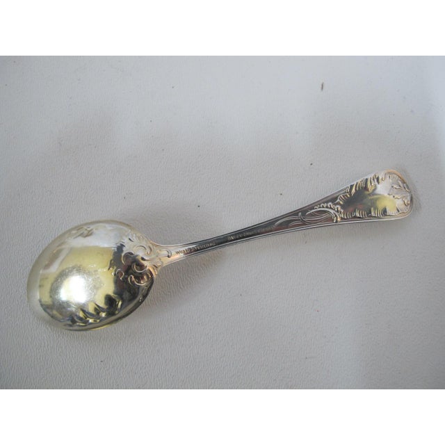 Bailey Binks & Biddle Sterling Silver Floral Etched Louvre Spoon Set of