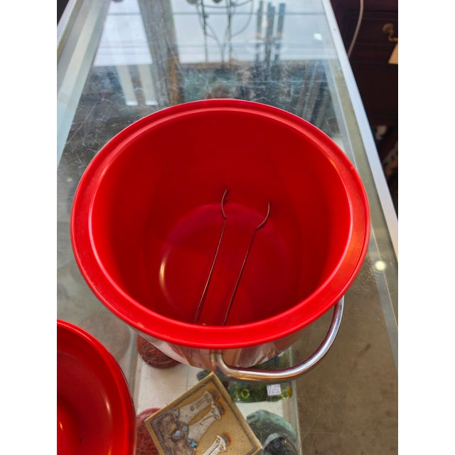 Vintage 1970’s Italian Plastic Primaluna Ice Bucket Designed by Ambrogio Pozzi Modernist Ice Bucket For Sale - Image 9 of 12