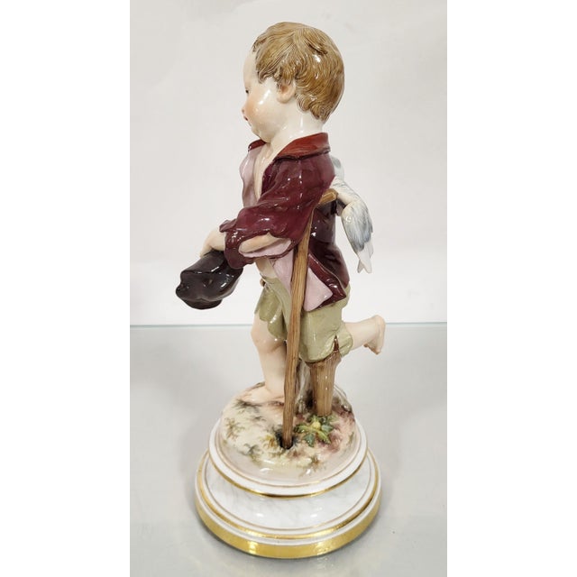 Late 19th Century German 19th C Meissen Porcelain Winged Cupid Angel For Sale - Image 5 of 16