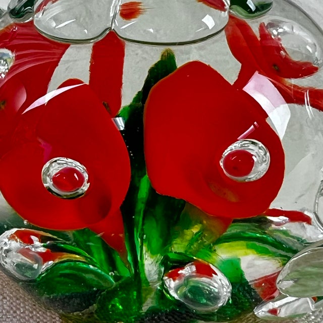 Late 20th Century Joe St Clair Art Glass Mini Teapot Red Floral Controlled Bubble For Sale - Image 5 of 10
