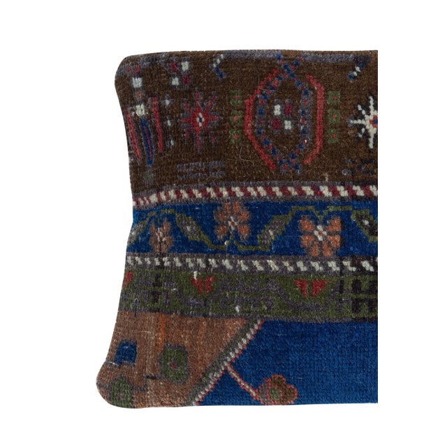 Add a touch of history and warmth to your space with this vintage handmade Turkish wool rug cushion cover. Crafted from...