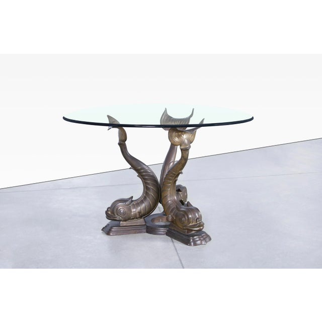 Vintage Italian Bronze Koi Fish Dining Table, 1970s For Sale - Image 9 of 12