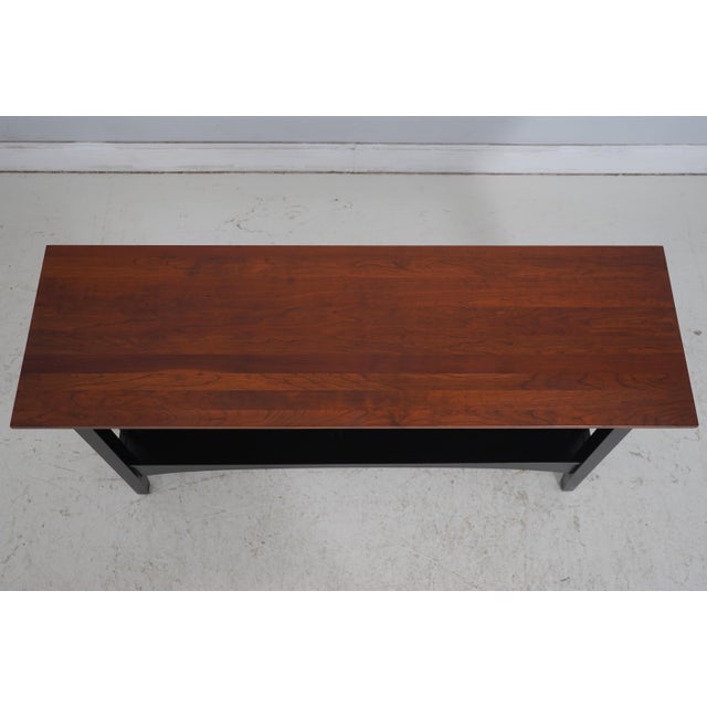 1980s Ethan Allen 2 Tier Mission Style Console Table For Sale - Image 5 of 13
