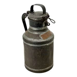 Unusual Antique American 1 Gallon Steel Milk Can With Copper Label Owners Name Dr Niles in Danvers Massachusetts