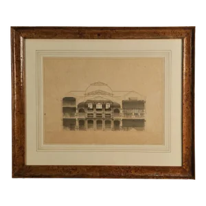 Large Continental Neoclassical Architectural Drawing