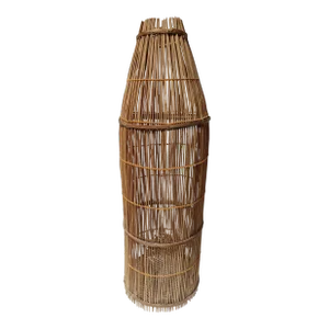 Antique Early 20th Century Large Woven Rattan Fishing Trap Basket