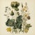 This fine art print reproduces a beautifully detailed 19th-century botanical illustration depicting an elegant arrangement...
