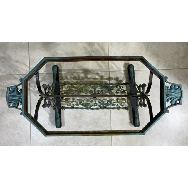 Brass Iron and Onyx Top Antique Coffee or Side Table For Sale - Image 4 of 13