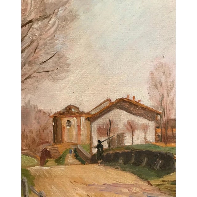 Jean Ferdinand Chomel, Sala Biellese, Italy, Oil on Cardboard, 1947 For Sale - Image 4 of 8