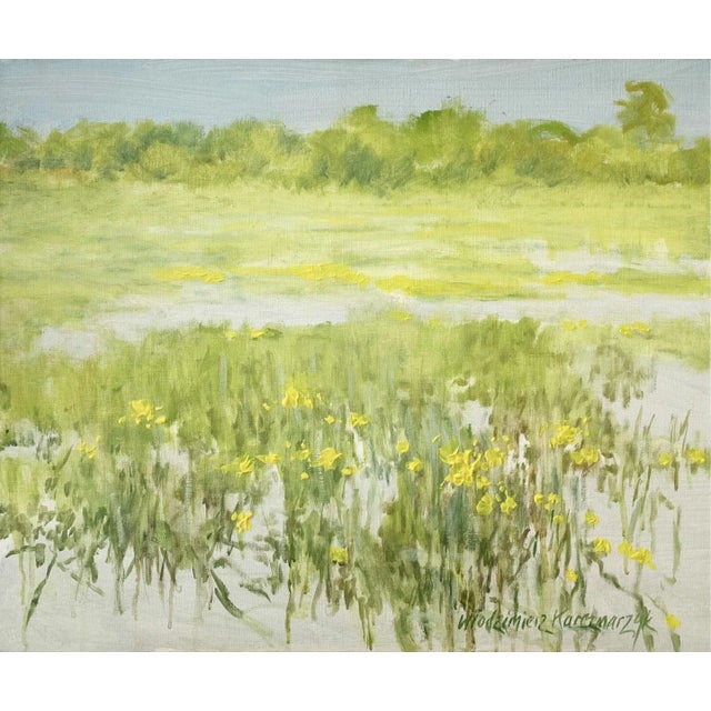 Włodzimierz Karczmarzyk, Meadow in April, 2010, Oil on Canvas For Sale - Image 7 of 7