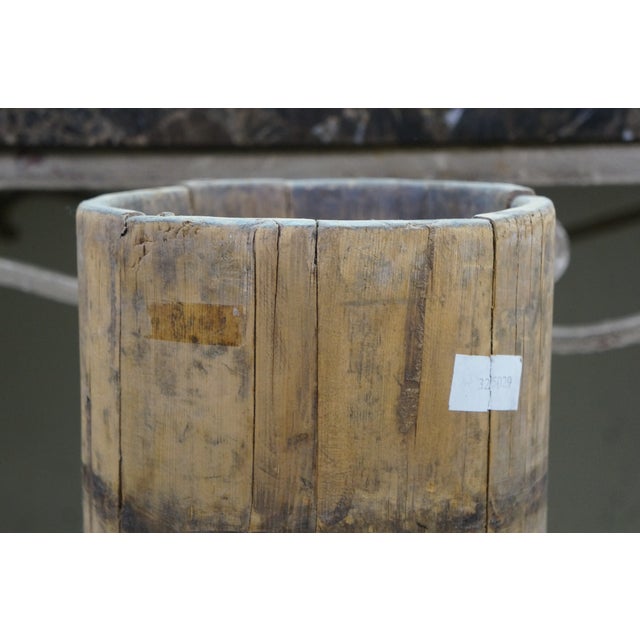 Early 20th Century Antique Tibetan Wood Yak Butter Churn Bucket 29" For Sale - Image 5 of 11