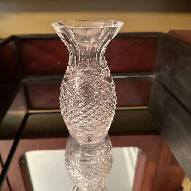 Glass Mid 20th Century Small Crystal Vase For Sale - Image 7 of 11