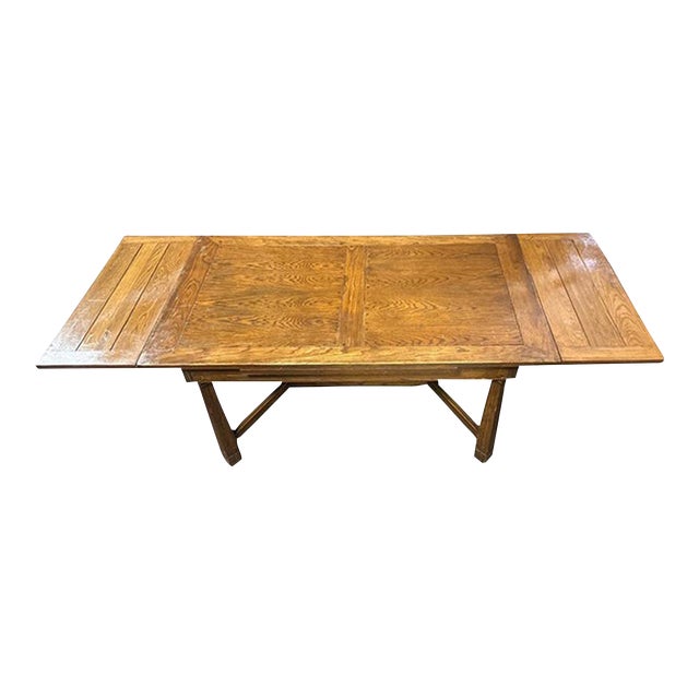 Vintage 1940s A. Brandt Fort Worth Ranch Oak Large Dining Table For Sale