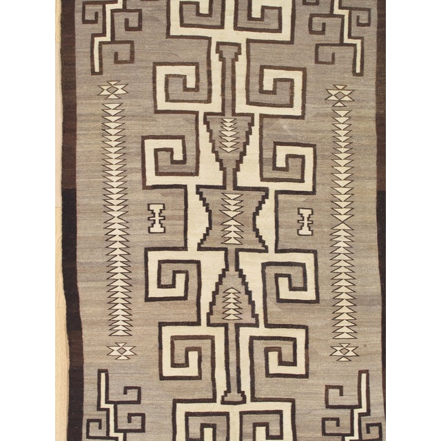 Textile Navajo Transitional Rug Cira 1890 Geometric Meander Key Fret Diamond Design Fine For Sale - Image 7 of 18
