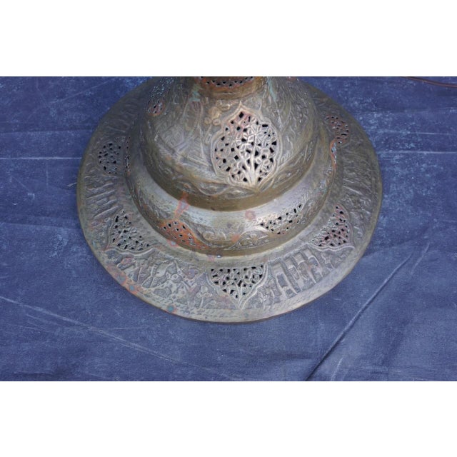 1920s Brass and Copper Egyptian Revival Floor Lamp For Sale - Image 11 of 11
