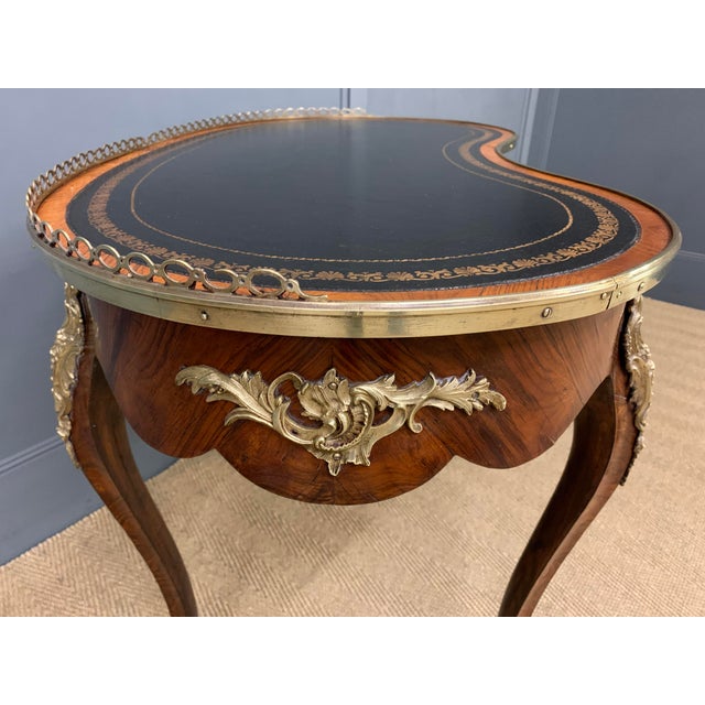 Victorian Kidney Shaped Rosewood Writing Table, 1870 For Sale - Image 9 of 16