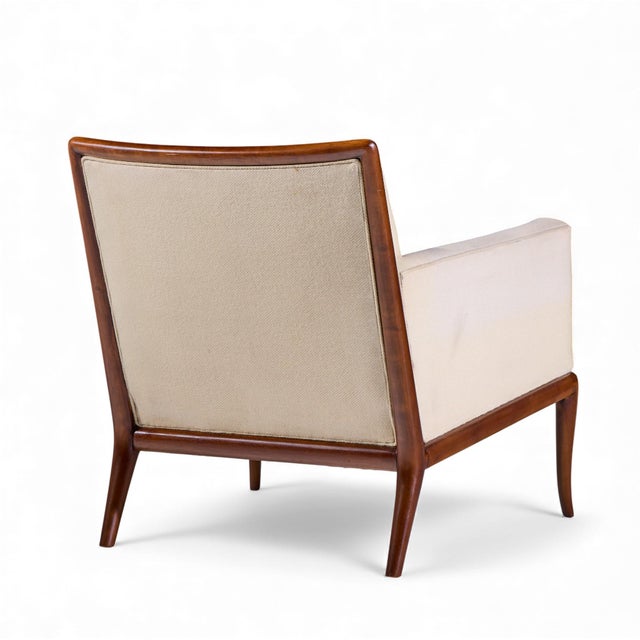 Robsjohn Gibbings for Widdicomb Mid Century Walnut Saber Leg Lounge Chairs – Pair For Sale - Image 10 of 12