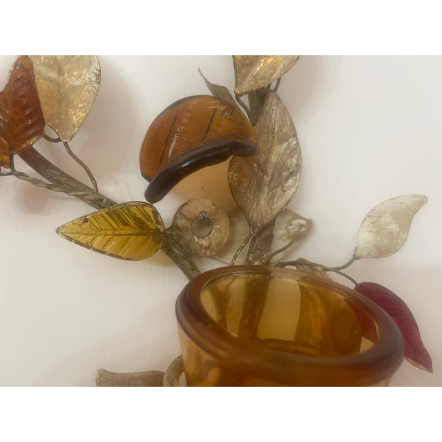 Italian Murano Glass and Florentine Tole Wall Sculpture by Jordan, 1950s For Sale - Image 12 of 15