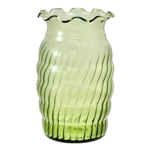 Green Swirled Glass Vase