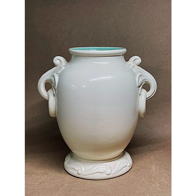 Ceramic 7 Inch Tall Handled Vase Made 1937 RumRill Design For Sale - Image 7 of 8