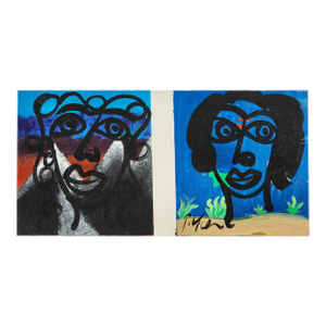 Mid Century Acrylic Paintings on Canvas in the Style of Peter Keil