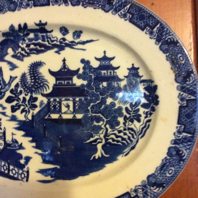 English English Blue and White Royal Worcester Vitreous Platter For Sale - Image 3 of 7