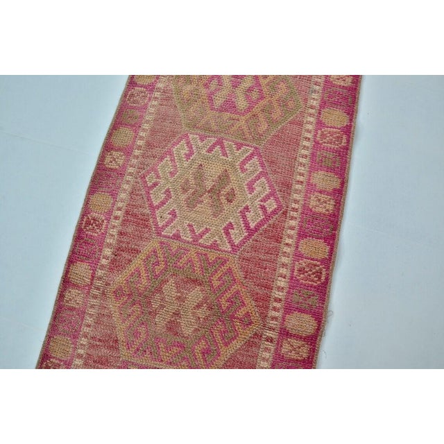 Textile Mid 20th Century Oushak Tribal Handknotted Anatolian Runner For Sale - Image 7 of 10