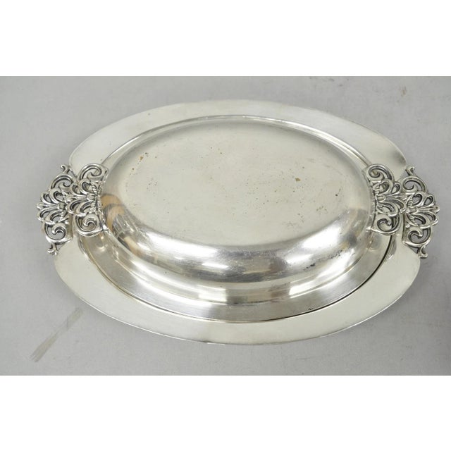 Vintage Reed & Barton Nordic 1152 Silver Plated Covered Vegetable Serving Dish For Sale - Image 15 of 15