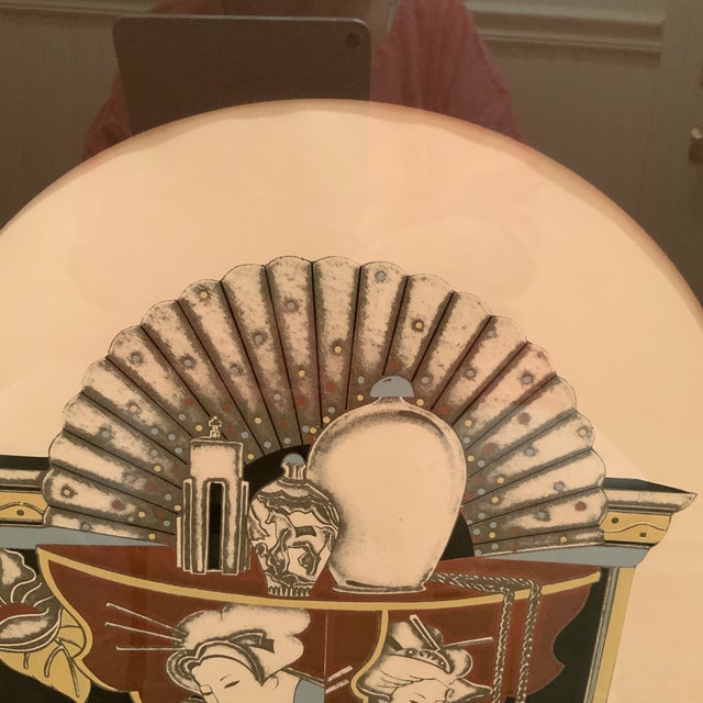 Printmaking Materials Large Scale Sidney Schatzky Art Deco Revival Chinoiserie Print With Custom Pagoda Mat – Framed 26” × 38” Palm Beach Chic - See Inspiration Pics! For Sale - Image 7 of 11