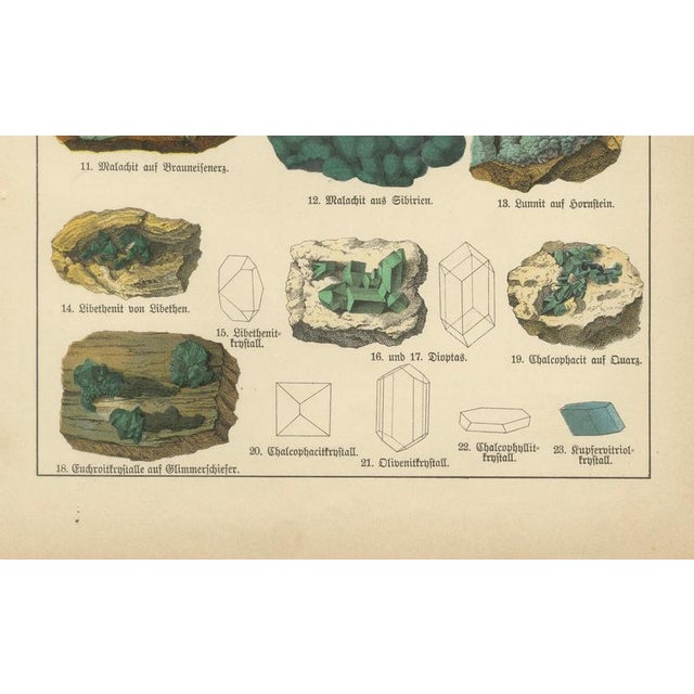 Late 19th Century Kenngott, Mineralogy Chromolithographs, Azurite, Malachite, Meteorites, 1888, Paper For Sale - Image 5 of 9