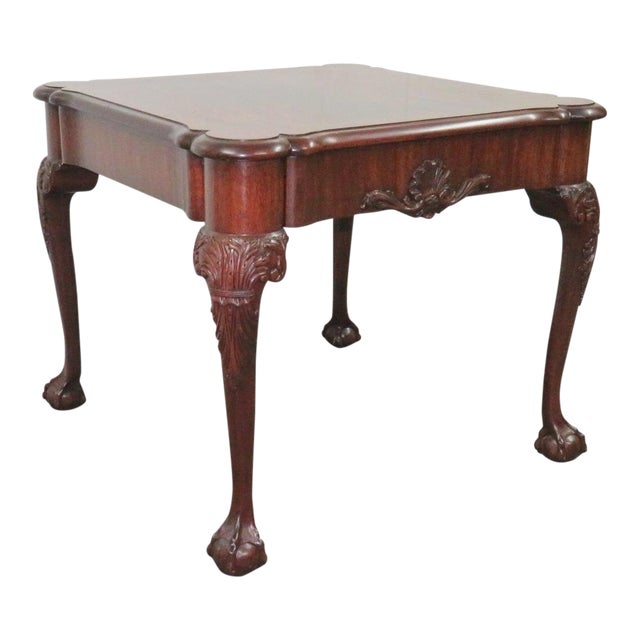 Henkel Harris Mahogany Chippendale Carved Side Table Chairish