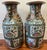 Beautiful antique pair of tall rose medallion vases from the mid-19th century in excellent condition. Vases have gilded fu...