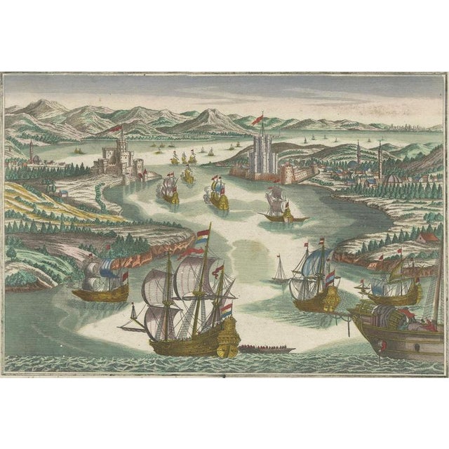 Dardanelles Strait, Probst Optical View with Ships, 1800s, Paper For Sale - Image 9 of 10