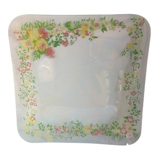 Dorothy Thorpe California Wild Flower Glass Square Serving Platter For Sale