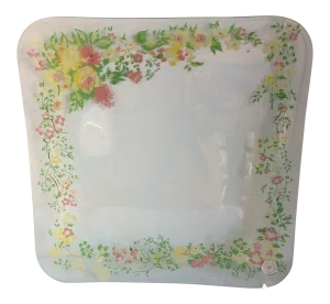 Dorothy Thorpe California Wild Flower Glass Square Serving Platter