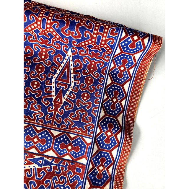 Textile Vintage Malaysian Cotton Batik Fabric, 2 Yards For Sale - Image 7 of 10
