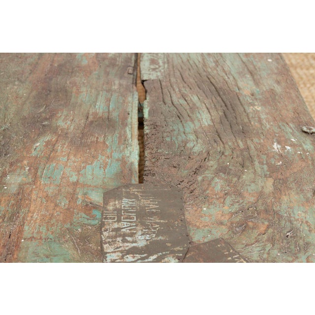 Antique Verdigris Teak Takhat Coffee Table For Sale - Image 10 of 12