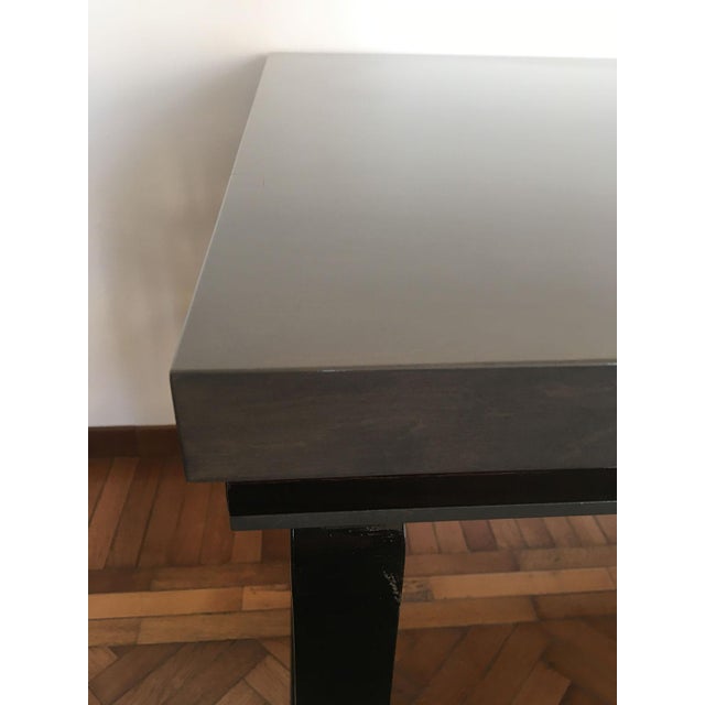 Borsani-Style Black Ebonized Wood Desk with Grey Top by Dimore, in Exhibition Piece conditions. Designed from 2000 Labeled...