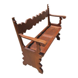 Vintage French Country Bench With Storage For Sale